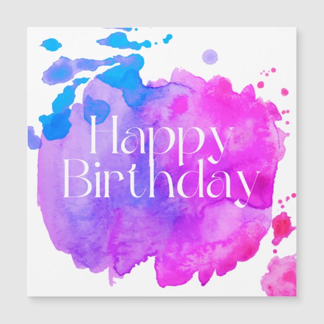 Bonne carte d'aquarelle d'anniversaire (Devant)