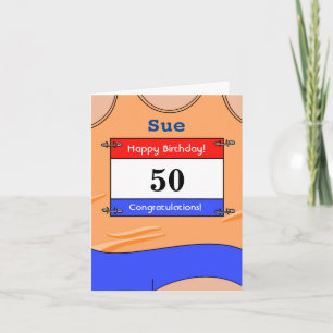 Bonne carte de 50e anniversaire pour un coureur