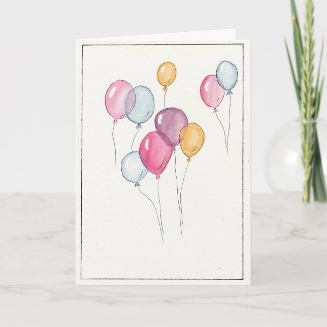 Bonne carte de ballons d'anniversaire - Idéal pour (Devant)