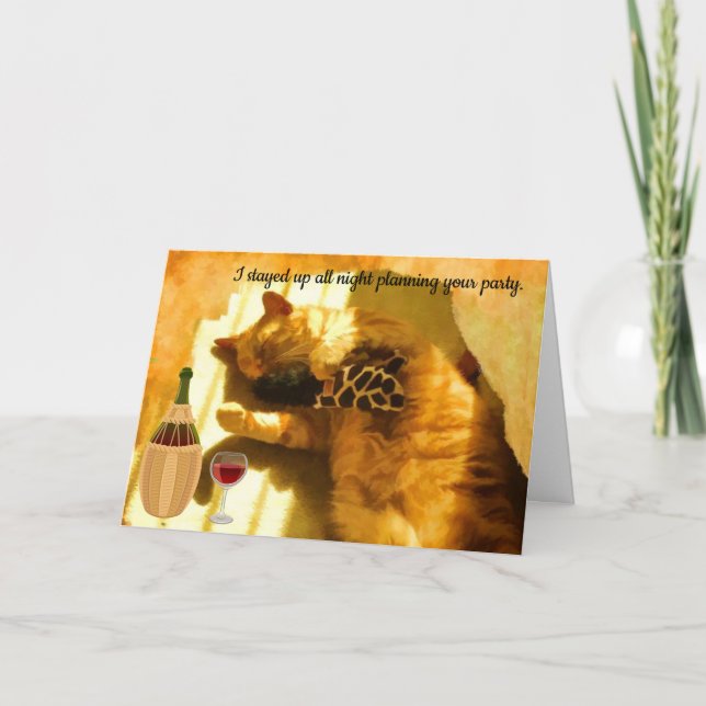Bonne carte de chat humoristique d'anniversaire (Devant)