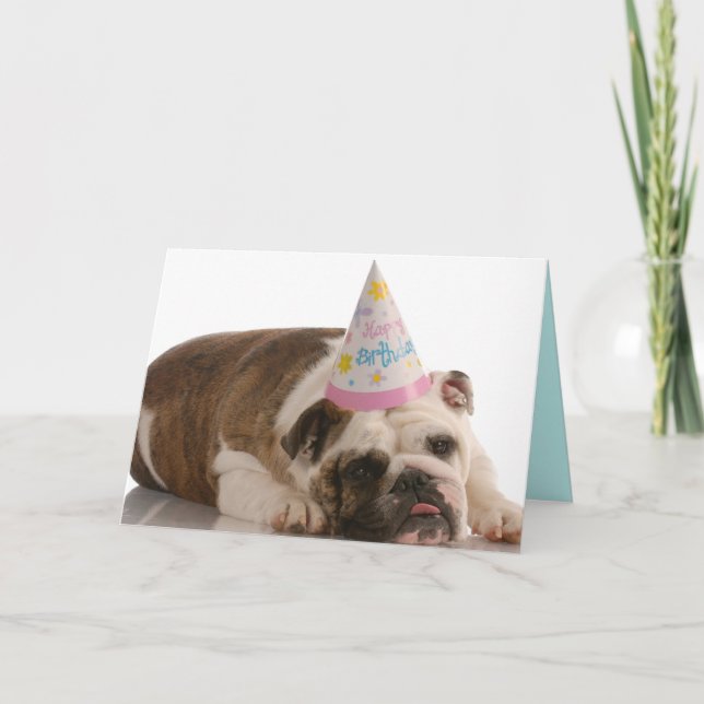 Bonne carte de chien taureau d'anniversaire (Devant)