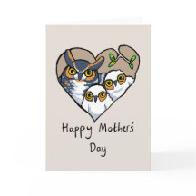 Bonne carte de coeur du nid de hibou de la fête de