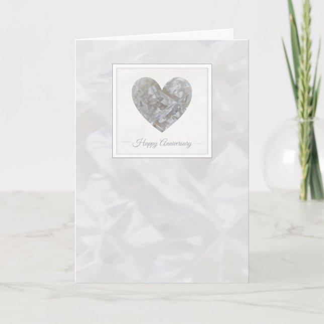 Bonne carte de coeur en cristal du 15e anniversair (Devant)