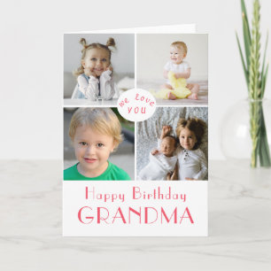 Bonne carte de collage photo de grand-mère anniver