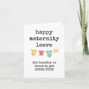 Bonne carte de congé de maternité, jolie laverie p