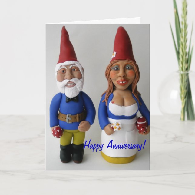 Bonne carte de couple Gnome Anniversaire (Devant)