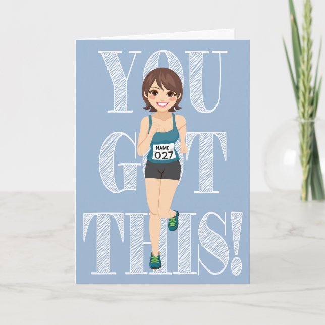 Bonne carte de coureur de chance (personnalisable) (Devant)