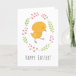 Bonne carte de courge d'oeuf floral de poulet de P