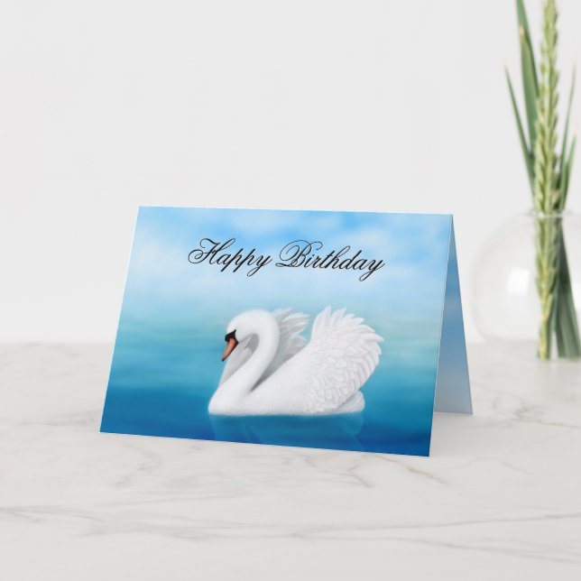 Bonne carte de cygne muet d'anniversaire (Devant)