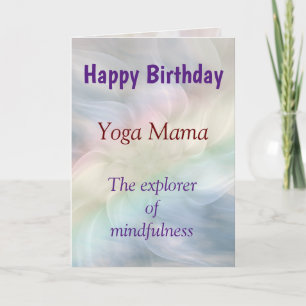 Bonne carte de design d'anniversaire Yoga Lady
