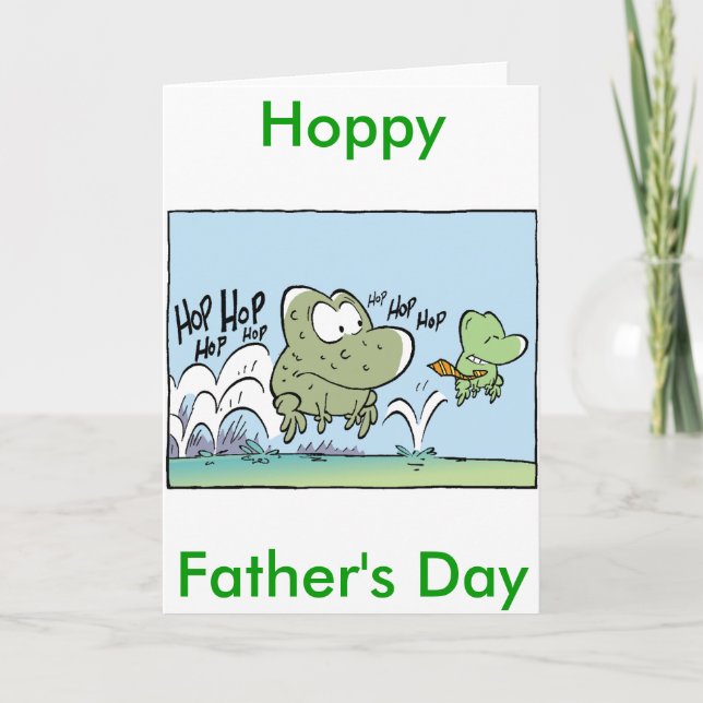 Bonne carte de dessin de grenouille à Fête des pèr (Devant)