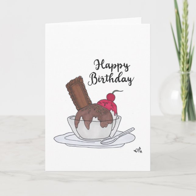 Bonne carte de dimanche de crème glacée anniversai (Devant)