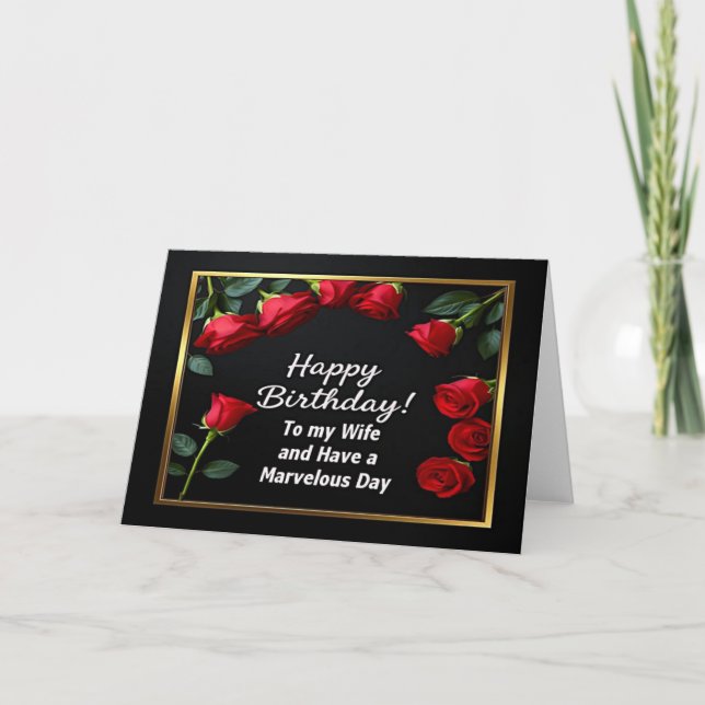 Bonne carte de femme Red Rose Anniversaire (Devant)