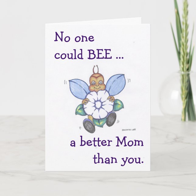 Bonne carte de fête des mères avec Bee Cartoon (Devant)
