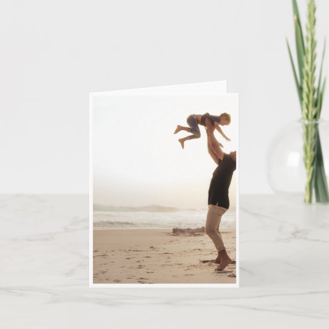 Bonne carte de Fête des pères à la plage (Devant)