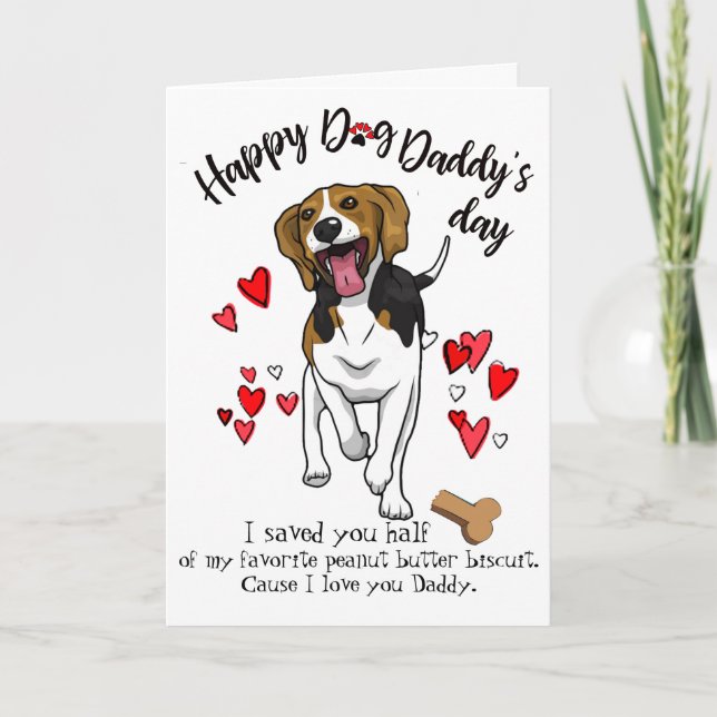 Bonne carte de Fête des pères de votre chien Beagl (Devant)