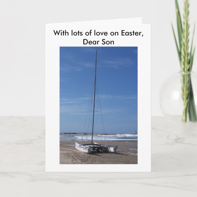 Bonne carte de fils de Pâques - Catamaran (Devant)