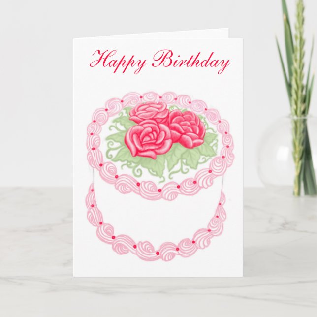 Bonne carte de gâteau d'anniversaire (Devant)
