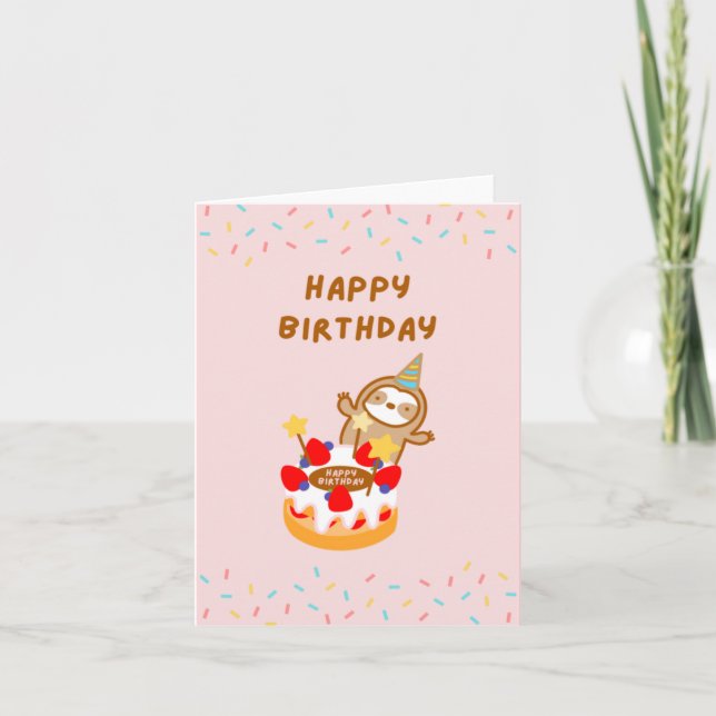 Bonne carte de gâteau d'anniversaire (Devant)