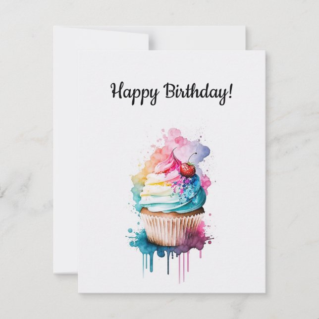 Bonne carte de gâteau d'anniversaire (Devant)