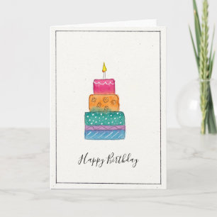 Bonne carte de gâteau d'anniversaire - idéal pour 