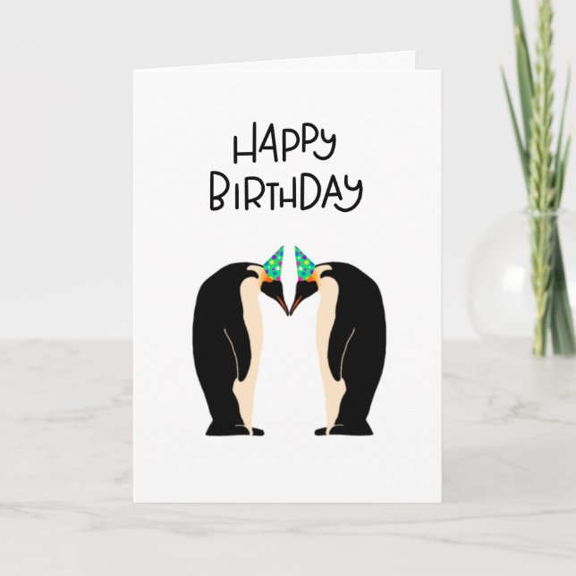 Bonne carte de manchot d'anniversaire (Devant)