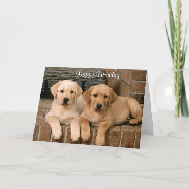 Bonne carte de marionnettes d'amoureux Labrador Re (Devant)