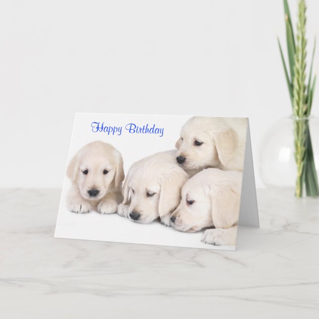 Bonne carte de marionnettes d'amoureux Labrador Re (Devant)