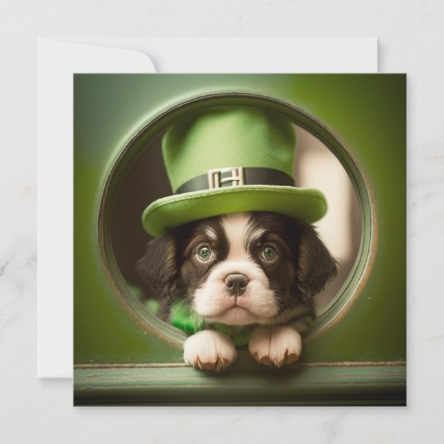 Bonne carte de marionnettes pour la Saint Patrick' (Devant)