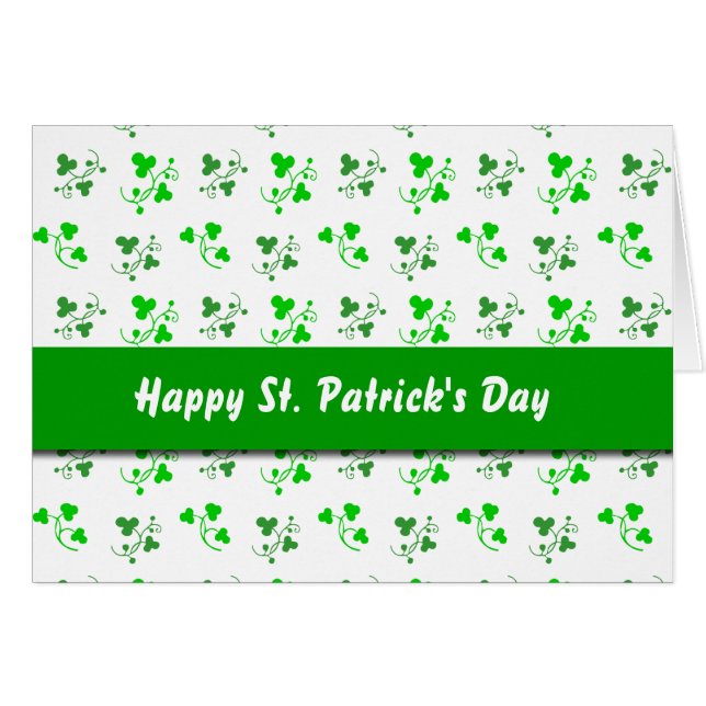 Bonne carte de Motif Shamrock St. Patrick's Day (Devant horizontal)