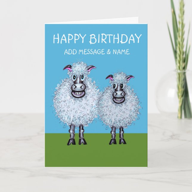Bonne carte de mouton d'anniversaire (Devant)