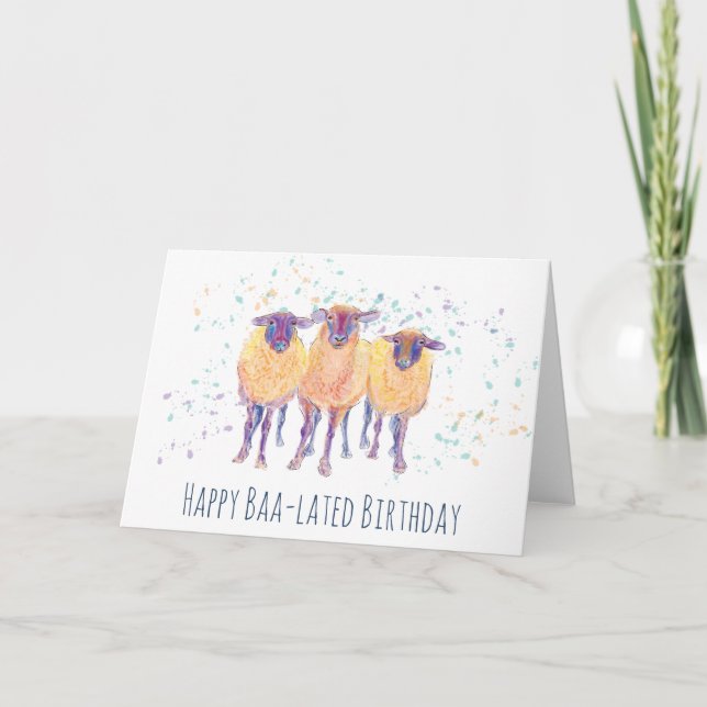 Bonne carte de mouton d'anniversaire à Baa (Devant)
