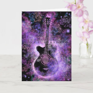 Bonne carte de musique de guitare romantique d'ann