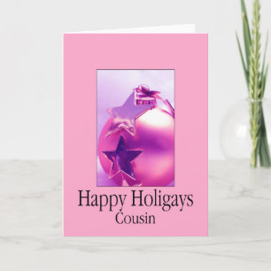Bonne carte de Noël Holigays Cousin