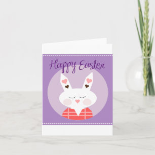 Bonne carte de note lapin de Pâques