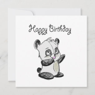 Bonne carte de panda d'anniversaire