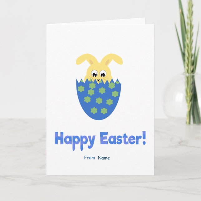 Bonne carte de Pâques en bleu (Devant)