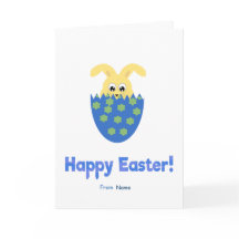 Bonne carte de Pâques en bleu