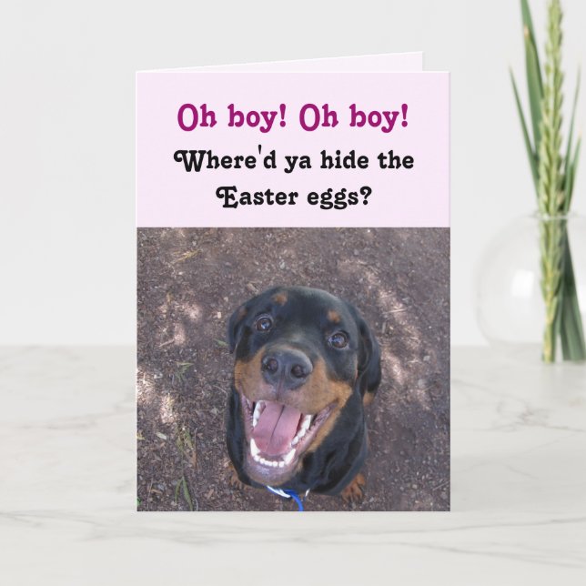 Bonne carte de Pâques Heidi Rottweiler (Devant)