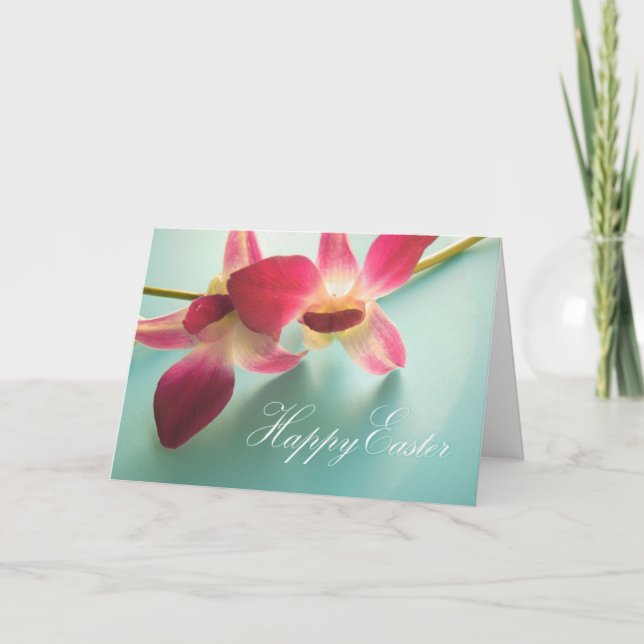 Bonne carte de Pâques (orchidées magenta) (Devant)
