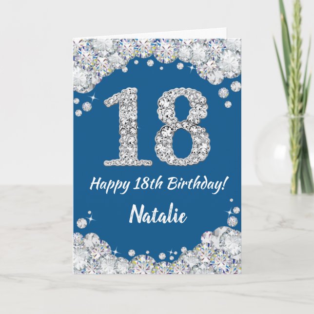 Bonne carte de Parties scintillant 18e anniversair (Devant)