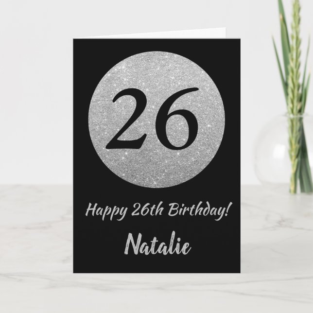 Bonne carte de Parties scintillant 26e anniversair (Devant)