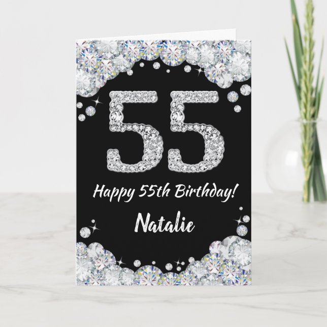 Bonne carte de Parties scintillant 55e anniversair (Devant)