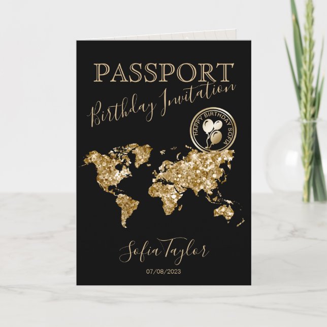 Bonne carte de passeport pour anniversaire n'impor (Devant)