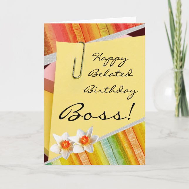 Bonne carte de patron d'anniversaire tardive (Devant)
