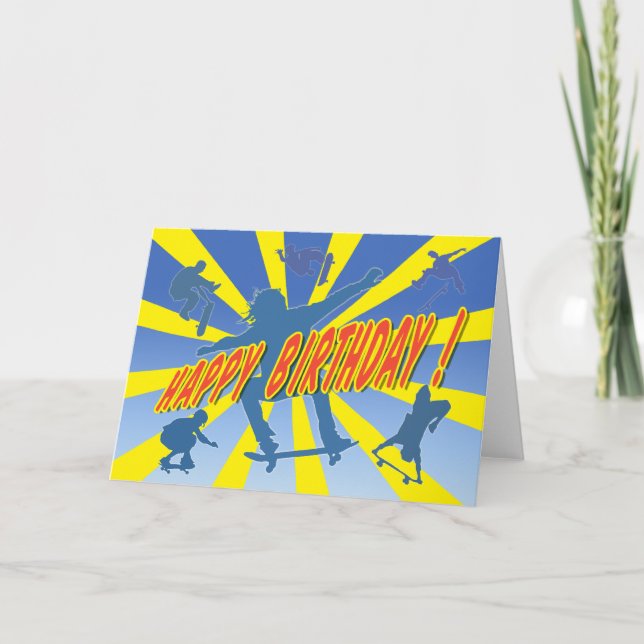 Bonne carte de ski d'anniversaire (Devant)