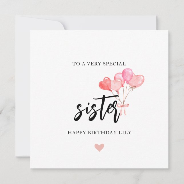 Bonne carte de soeur d'anniversaire (Devant)