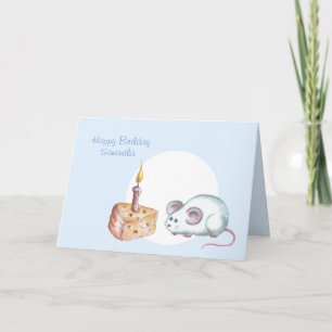 Bonne carte de souris d'anniversaire