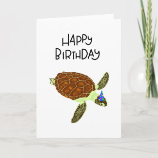Bonne carte de tortue d'anniversaire