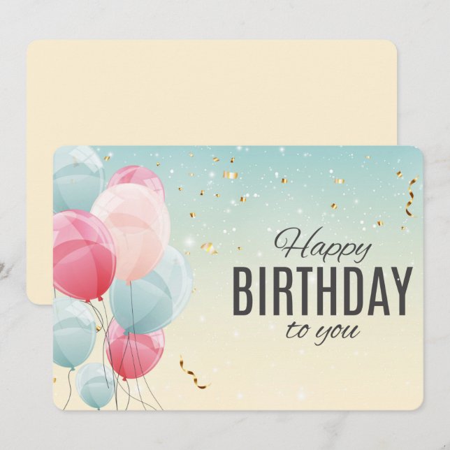 Bonne carte de vacances d'anniversaire (Devant / Derrière)